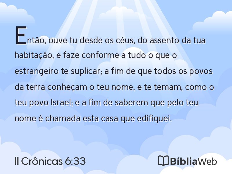 II Crônicas 6:33 em imagem para compartilhar