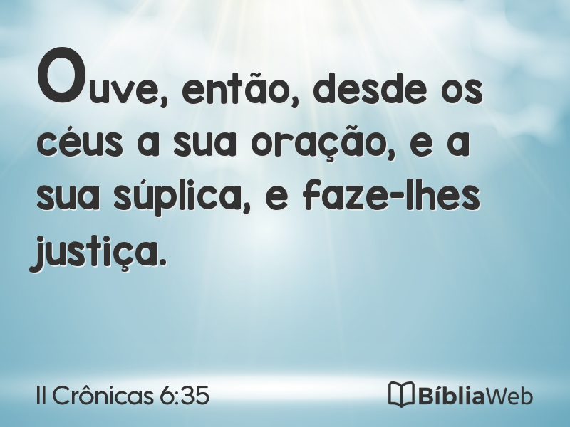 II Crônicas 6:35 em imagem para compartilhar