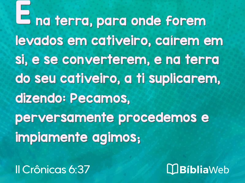 II Crônicas 6:37 em imagem para compartilhar