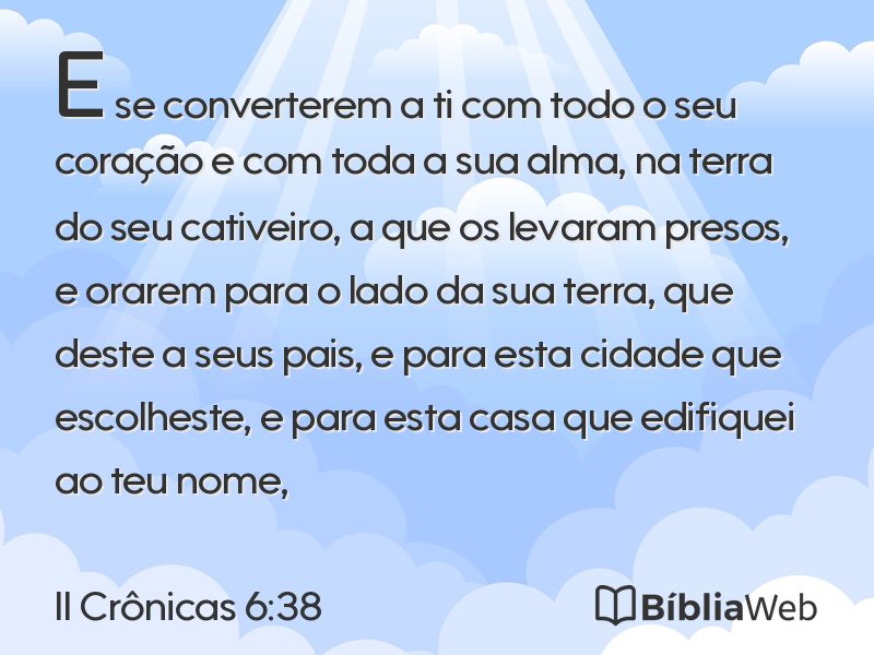 II Crônicas 6:38 em imagem para compartilhar