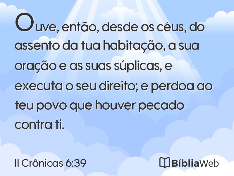 II Crônicas 6:39 em imagem para compartilhar