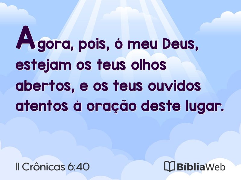 II Crônicas 6:40 em imagem para compartilhar