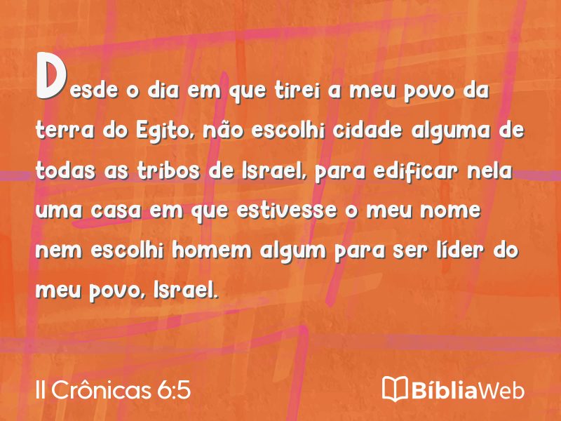 II Crônicas 6:5 em imagem para compartilhar