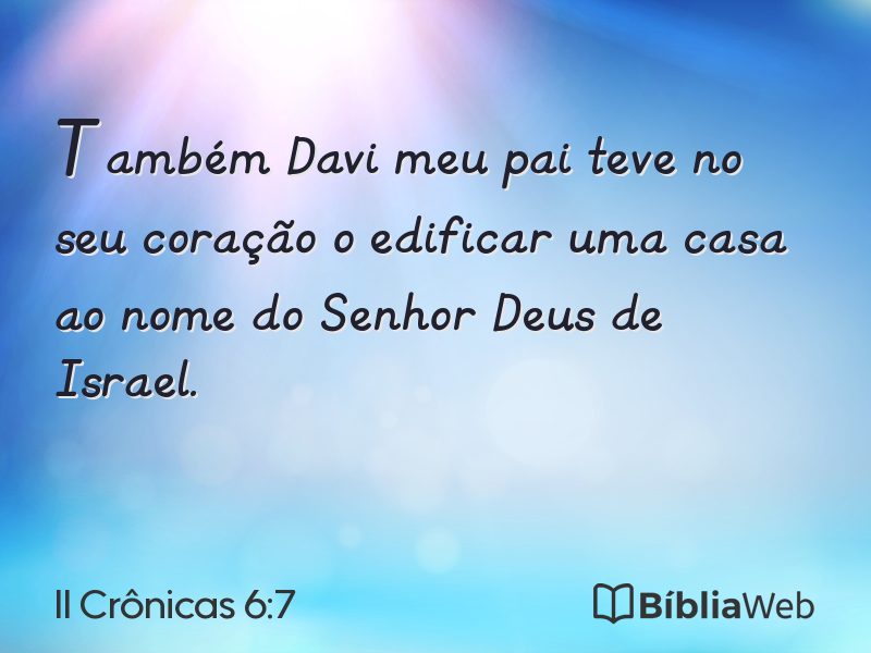 II Crônicas 6:7 em imagem para compartilhar