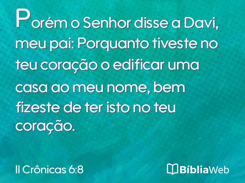 II Crônicas 6:8 em imagem para compartilhar