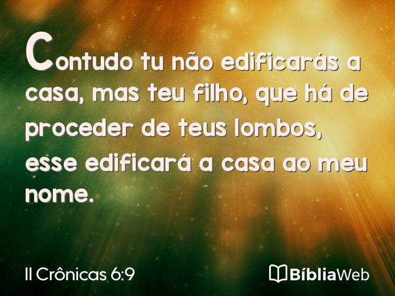 II Crônicas 6:9 em imagem para compartilhar
