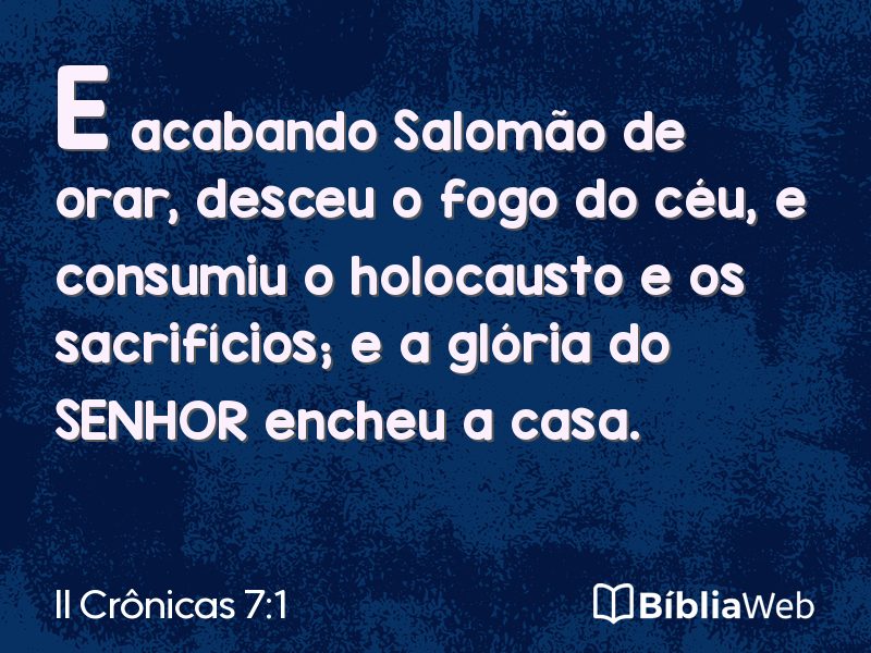 II Crônicas 7:1 em imagem para compartilhar