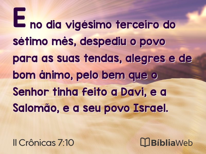 II Crônicas 7:10 em imagem para compartilhar