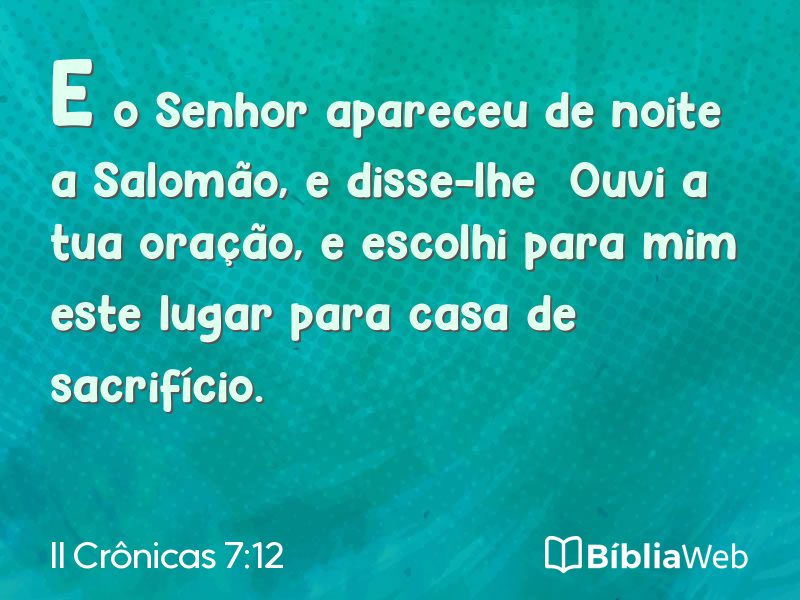 II Crônicas 7:12 em imagem para compartilhar