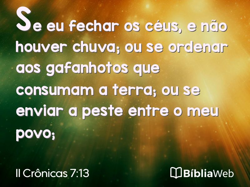 II Crônicas 7:13 em imagem para compartilhar