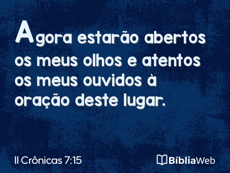 II Crônicas 7:15 em imagem para compartilhar