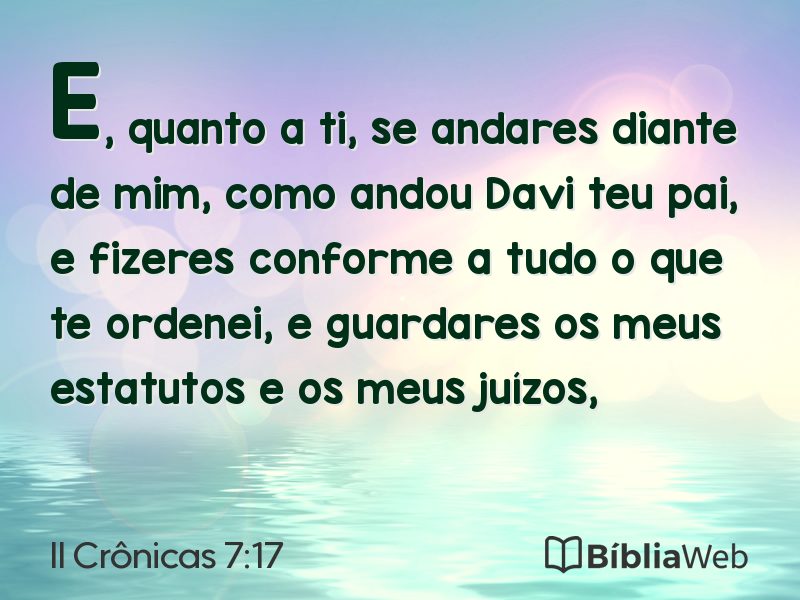II Crônicas 7:17 em imagem para compartilhar