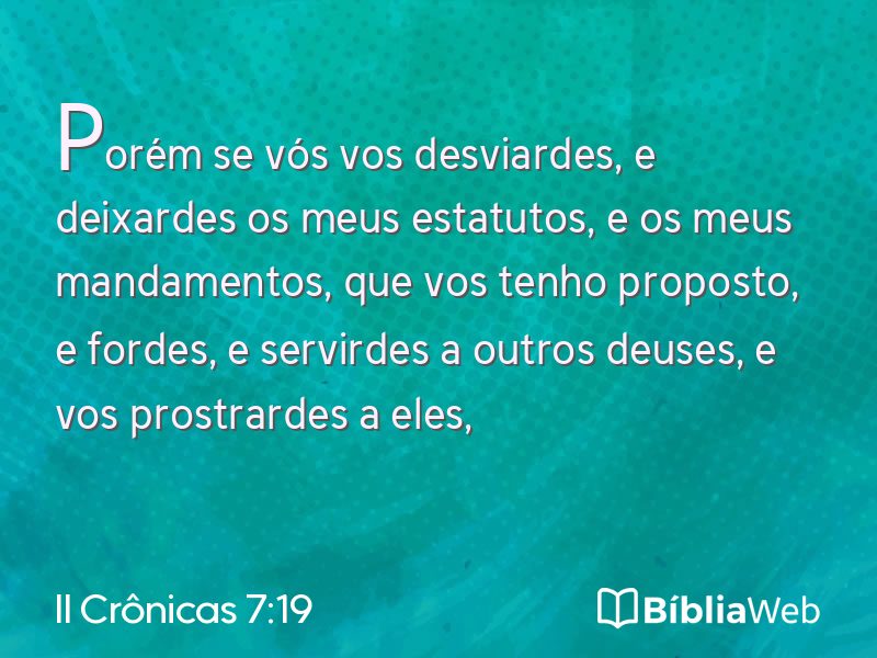 II Crônicas 7:19 em imagem para compartilhar