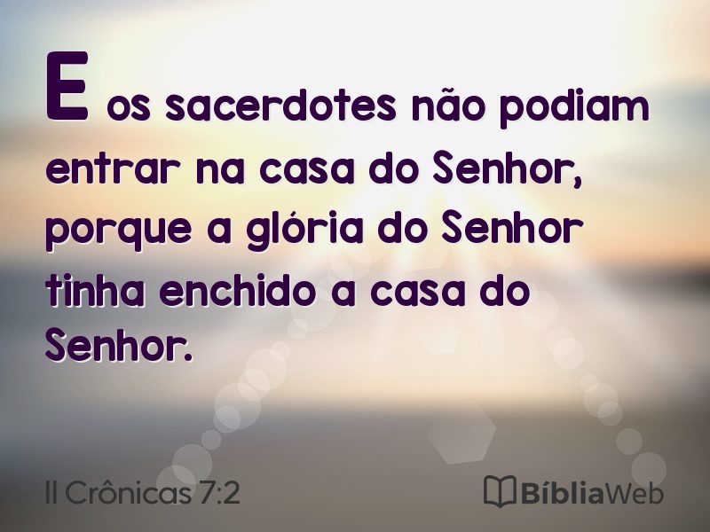 II Crônicas 7:2 em imagem para compartilhar