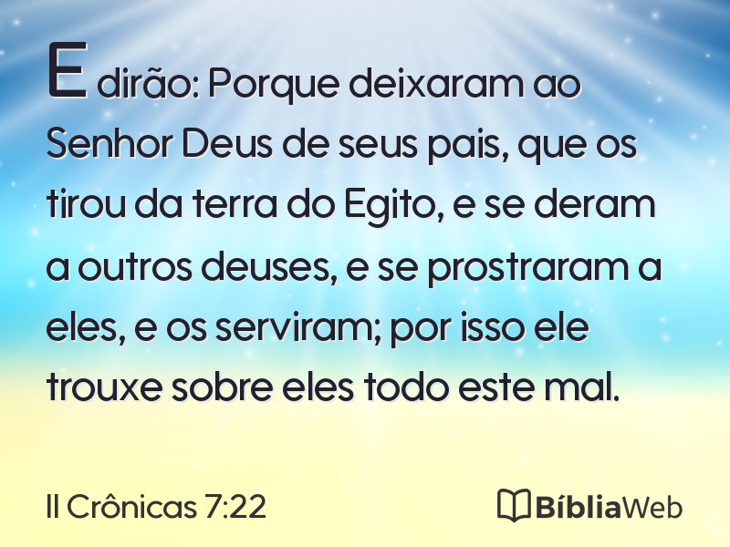 II Crônicas 7:22 em imagem para compartilhar
