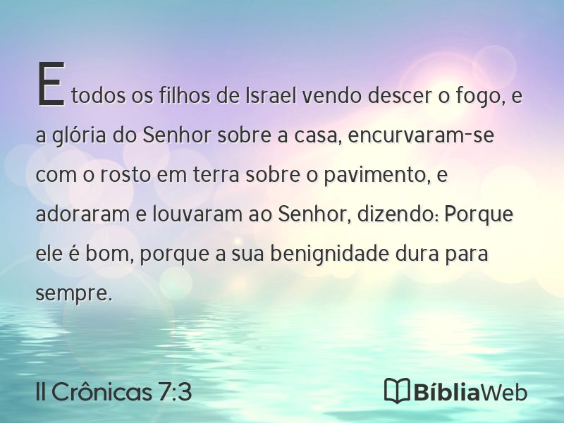 II Crônicas 7:3 em imagem para compartilhar