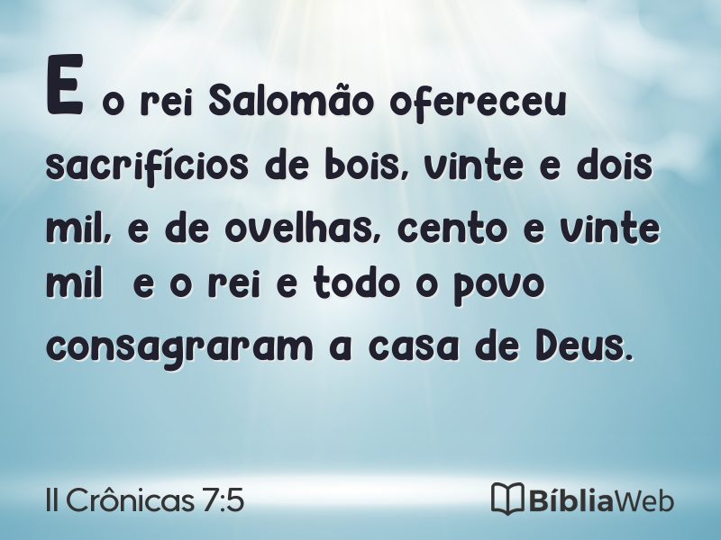 II Crônicas 7:5 em imagem para compartilhar