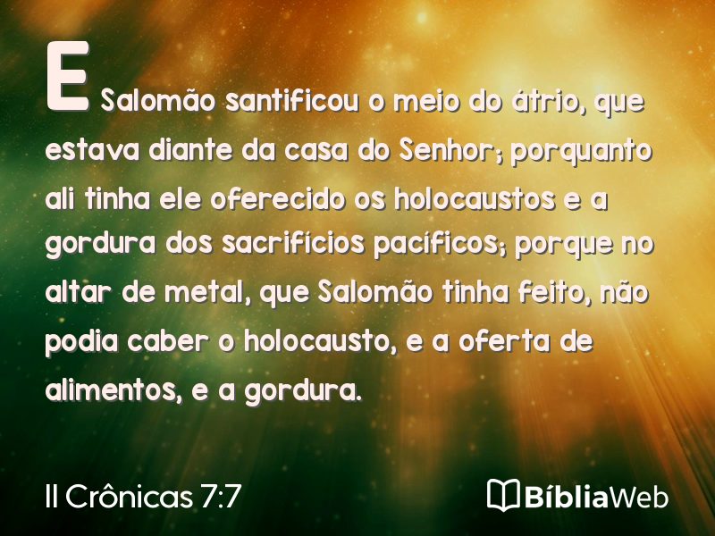 II Crônicas 7:7 em imagem para compartilhar