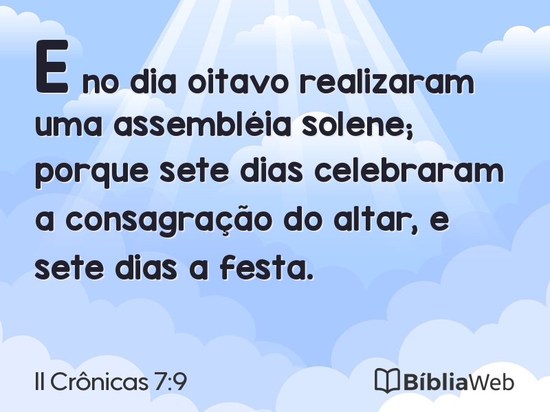 II Crônicas 7:9 em imagem para compartilhar
