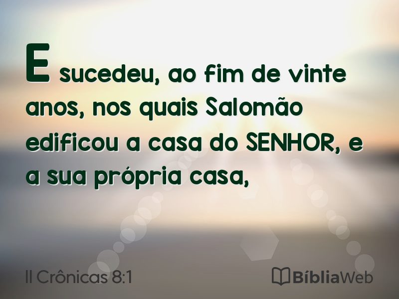 II Crônicas 8:1 em imagem para compartilhar