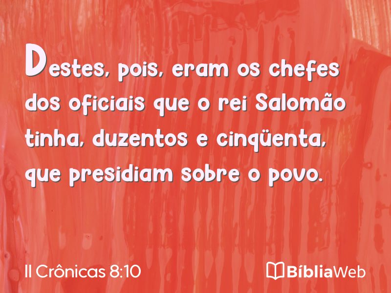 II Crônicas 8:10 em imagem para compartilhar