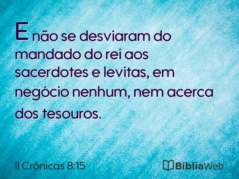 II Crônicas 8:15 em imagem para compartilhar