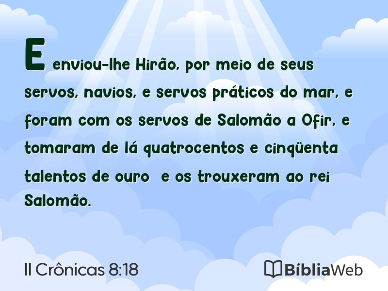 II Crônicas 8:18 em imagem para compartilhar
