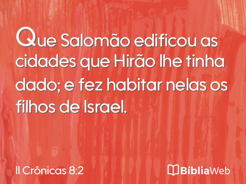 II Crônicas 8:2 em imagem para compartilhar