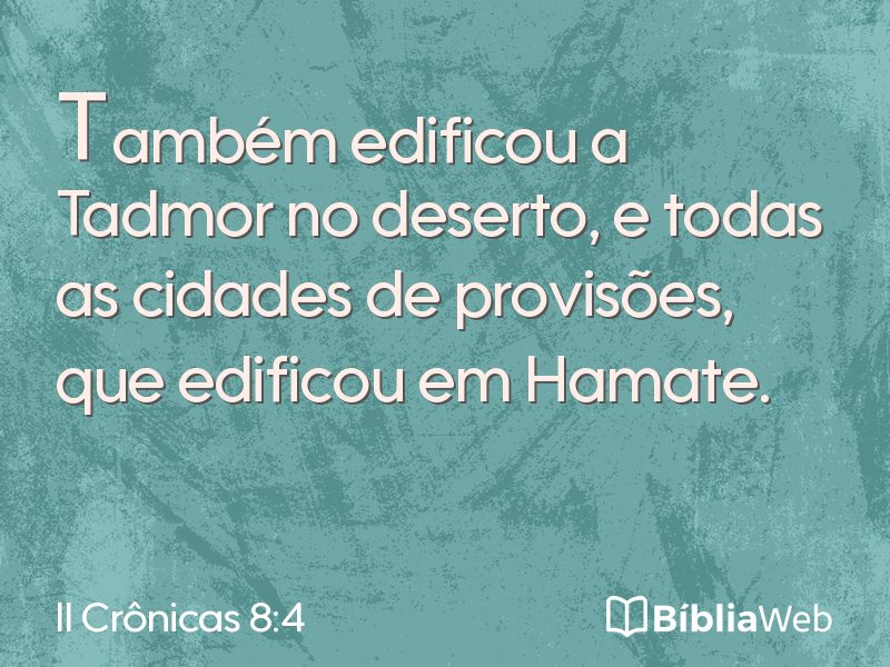 II Crônicas 8:4 em imagem para compartilhar