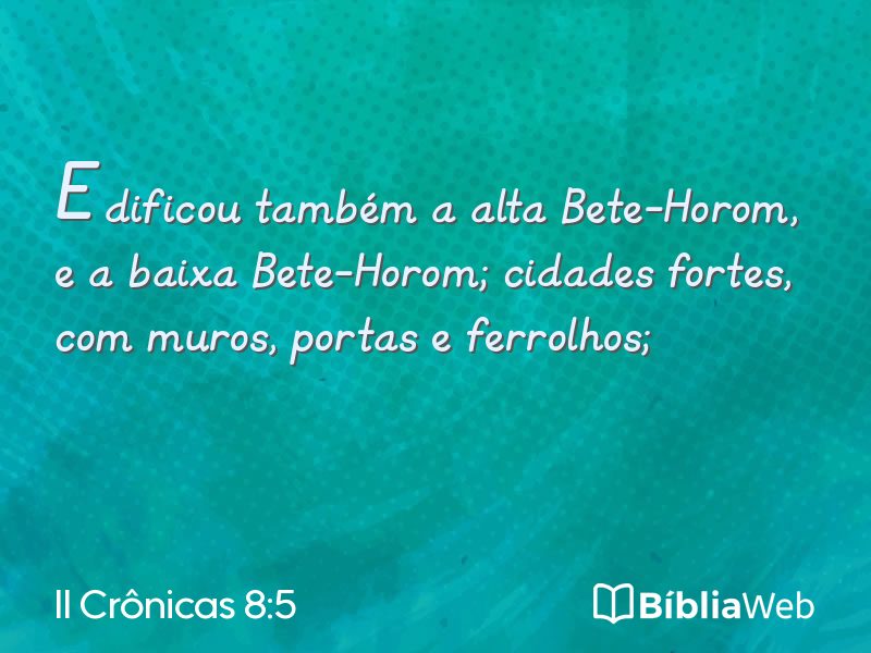 II Crônicas 8:5 em imagem para compartilhar