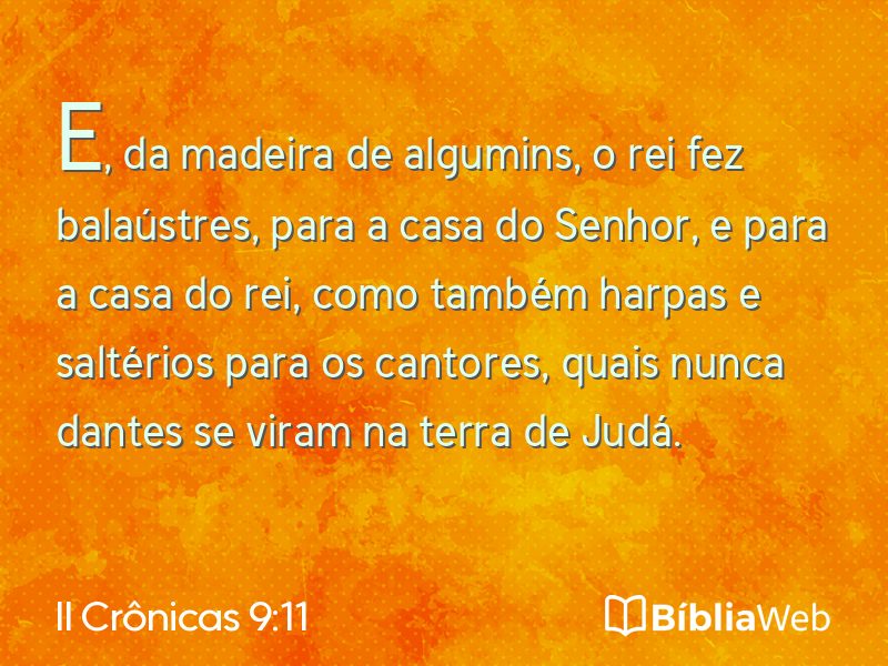 II Crônicas 9:11 em imagem para compartilhar