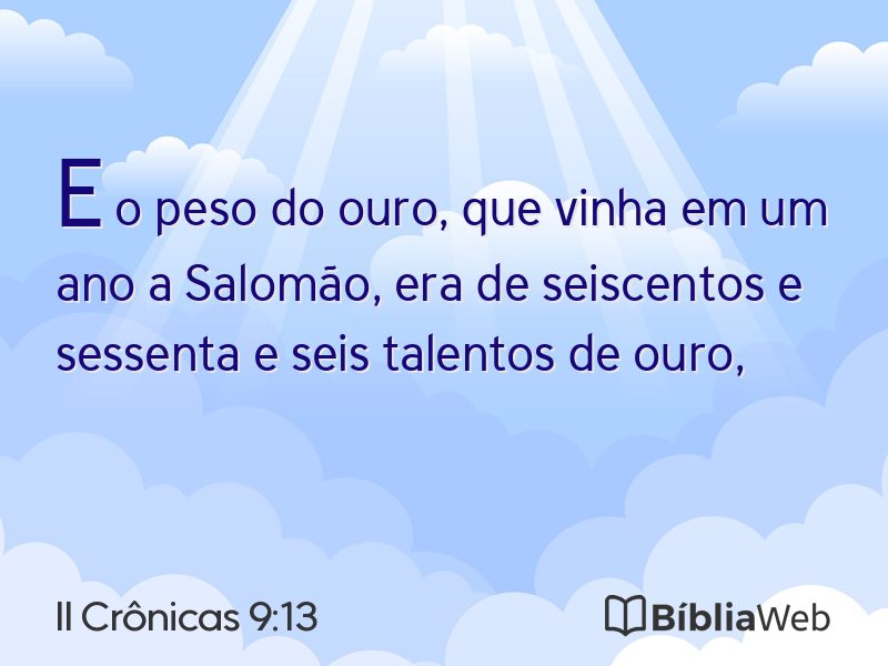 II Crônicas 9:13 em imagem para compartilhar