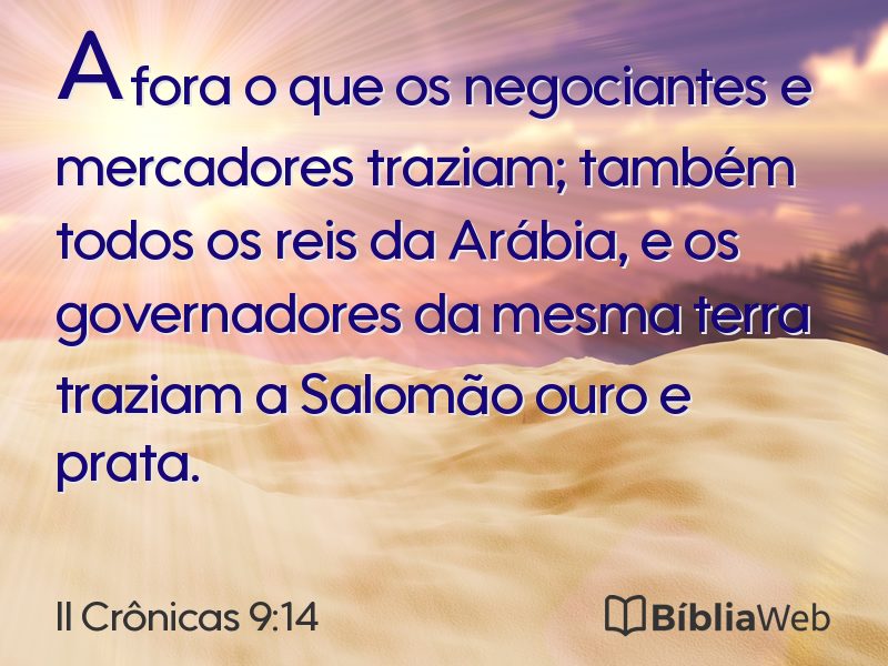II Crônicas 9:14 em imagem para compartilhar