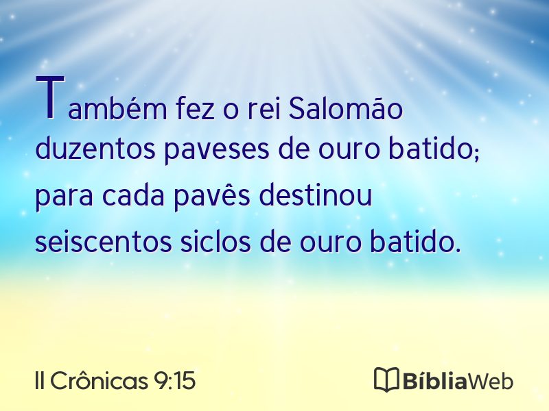 II Crônicas 9:15 em imagem para compartilhar