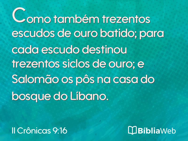 II Crônicas 9:16 em imagem para compartilhar