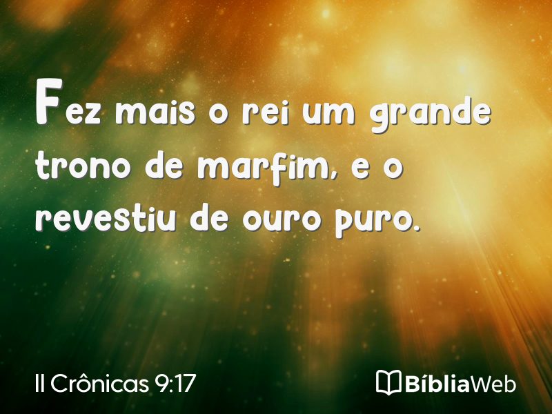 II Crônicas 9:17 em imagem para compartilhar