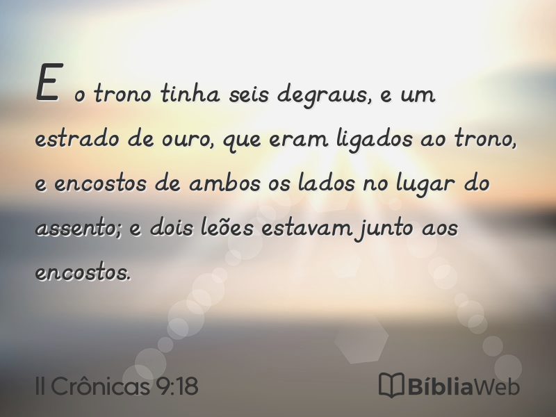 II Crônicas 9:18 em imagem para compartilhar