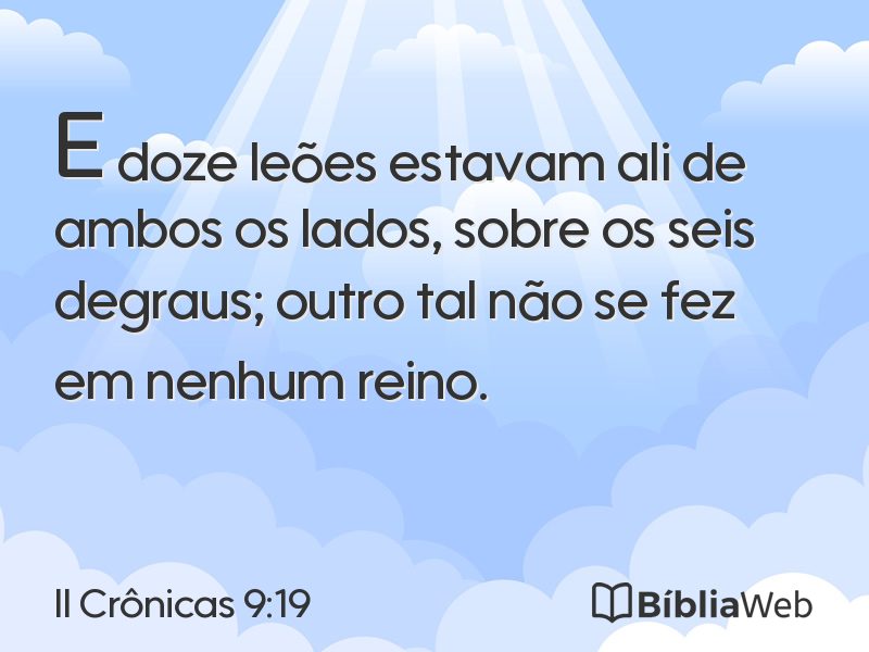 II Crônicas 9:19 em imagem para compartilhar