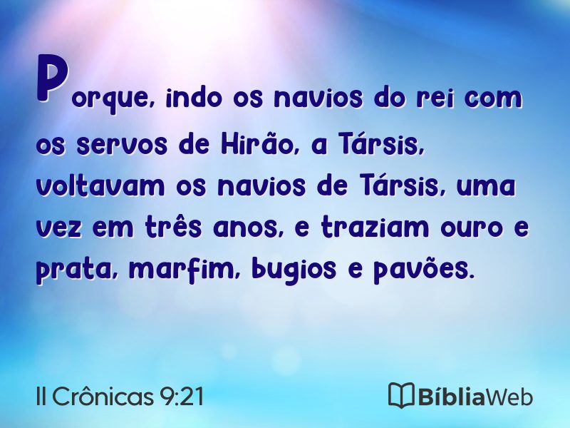 II Crônicas 9:21 em imagem para compartilhar
