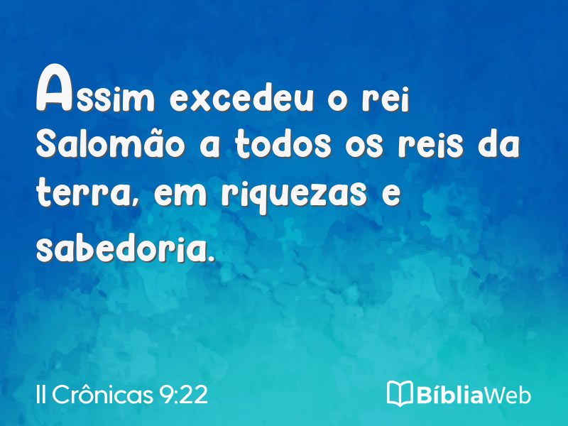 II Crônicas 9:22 em imagem para compartilhar