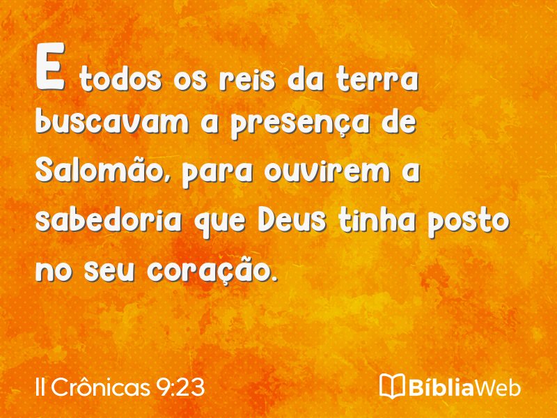 II Crônicas 9:23 em imagem para compartilhar