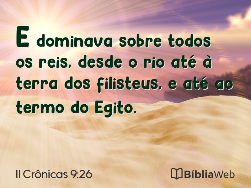 II Crônicas 9:26 em imagem para compartilhar