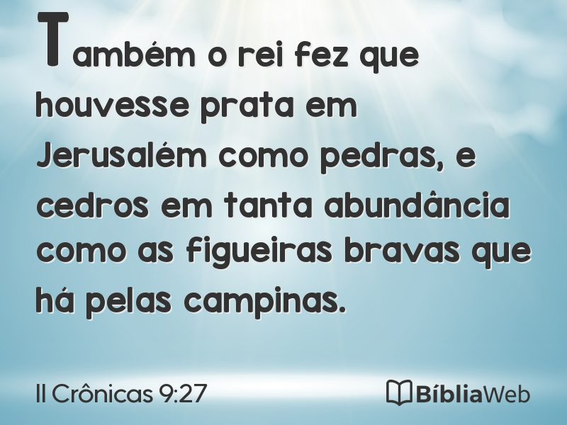 II Crônicas 9:27 em imagem para compartilhar
