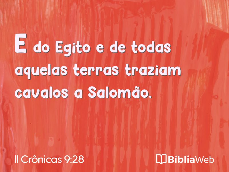 II Crônicas 9:28 em imagem para compartilhar