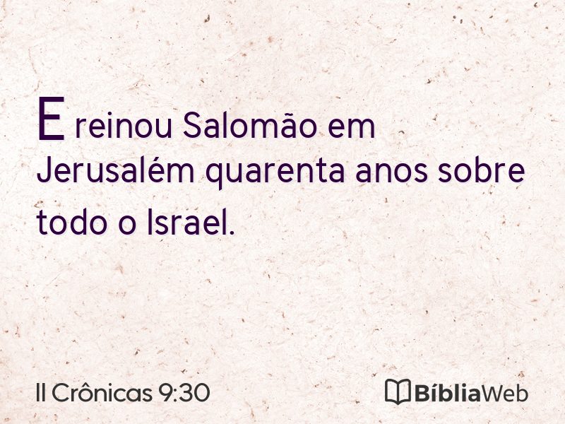 II Crônicas 9:30 em imagem para compartilhar