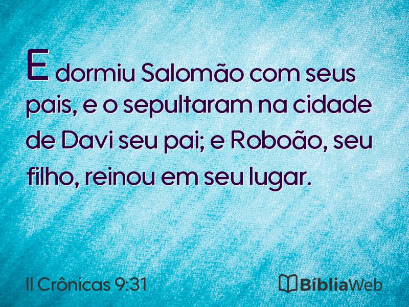 II Crônicas 9:31 em imagem para compartilhar
