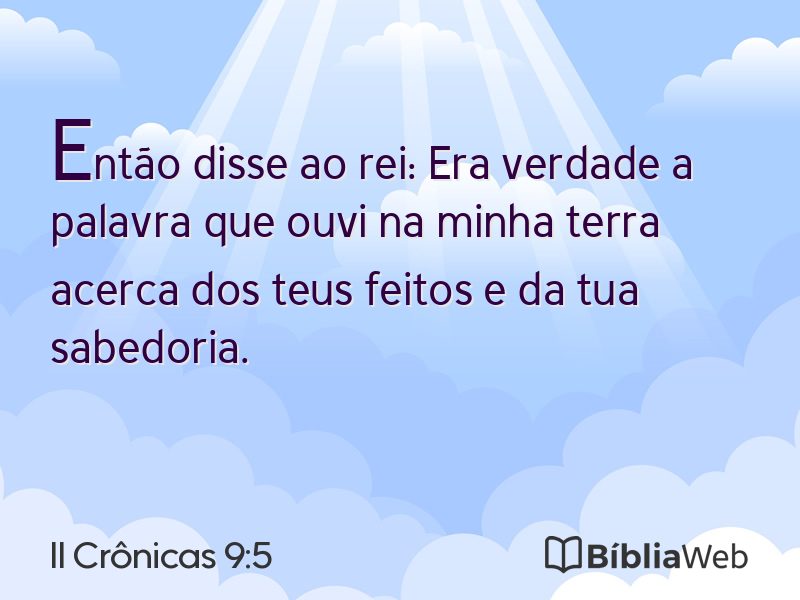 II Crônicas 9:5 em imagem para compartilhar