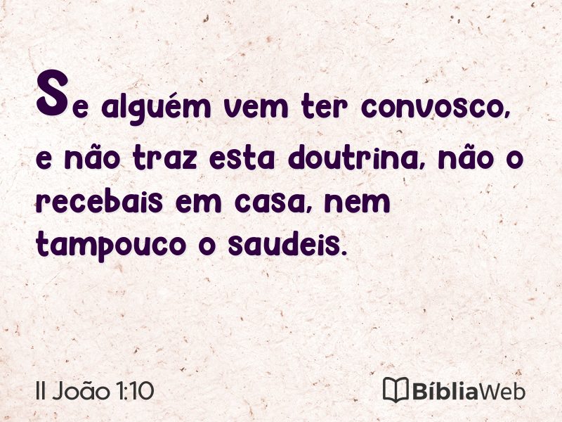 II João 1:10 em imagem para compartilhar