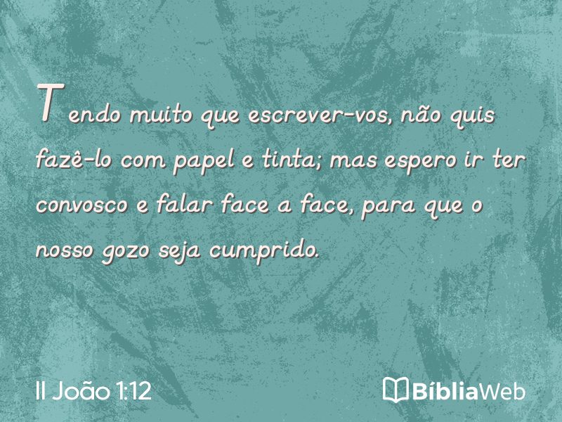 II João 1:12 em imagem para compartilhar