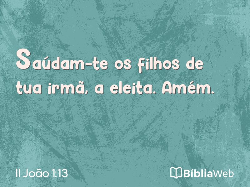 II João 1:13 em imagem para compartilhar